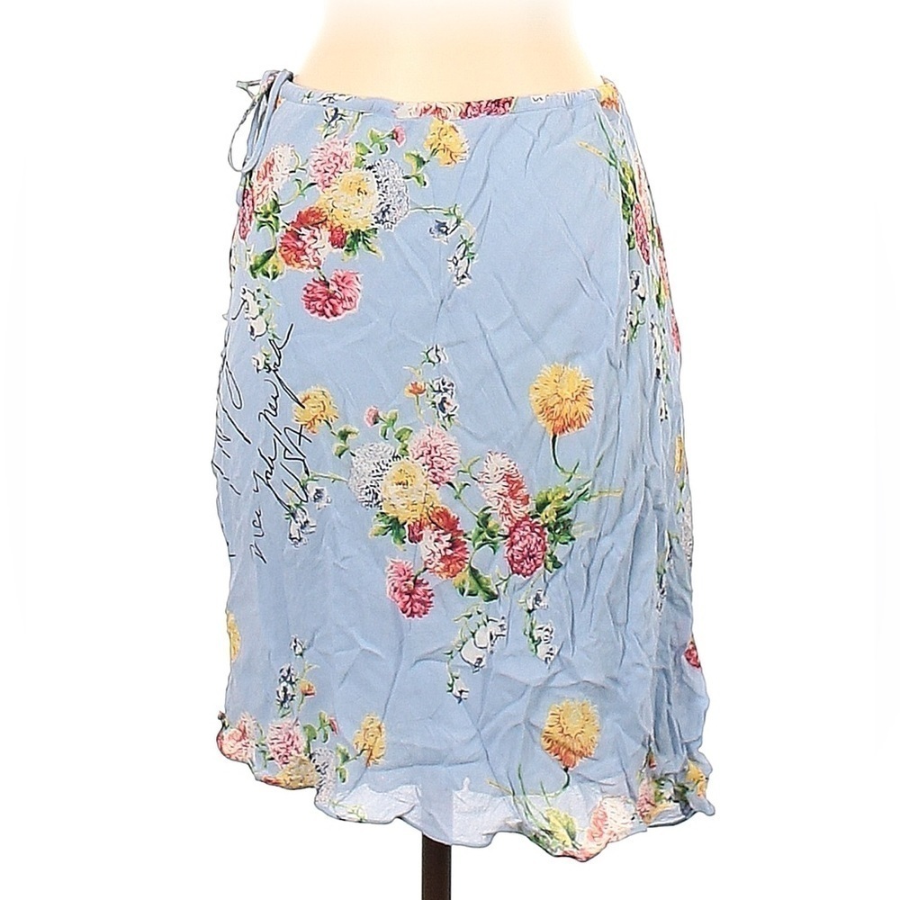 Tommy Hilfiger floral embroidered mid rise knee length casual skirt size 6